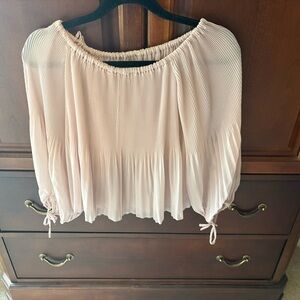 Aritzia Soft Pink Pleated Blouse